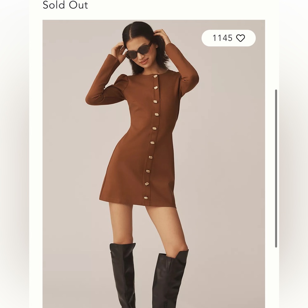 Reformation Brown Button-Down Dress